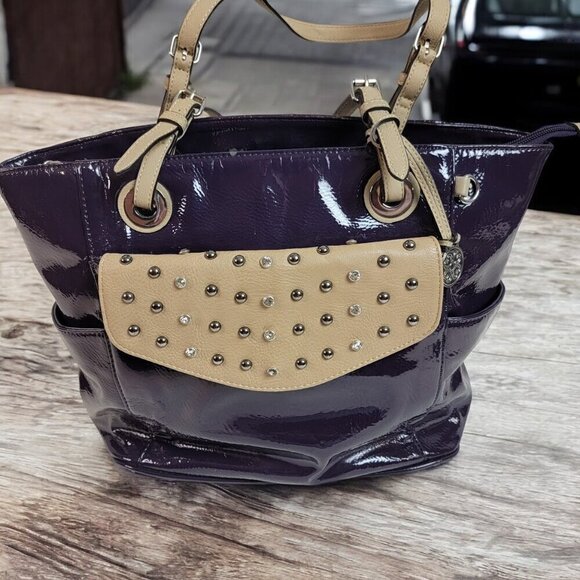 Grace Adele Patent Leather Purse with Clutch, Cosmetic Pouch, Shoulder Strap - Picture 1 of 12